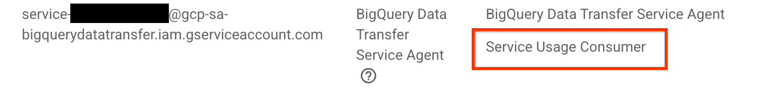 בודקים אם לחשבון השירות יש את התפקיד serviceusage.serviceUsageConsumer.