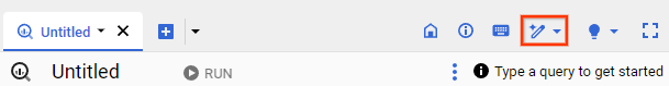 לחצן Gemini בסרגל הכלים של BigQuery.