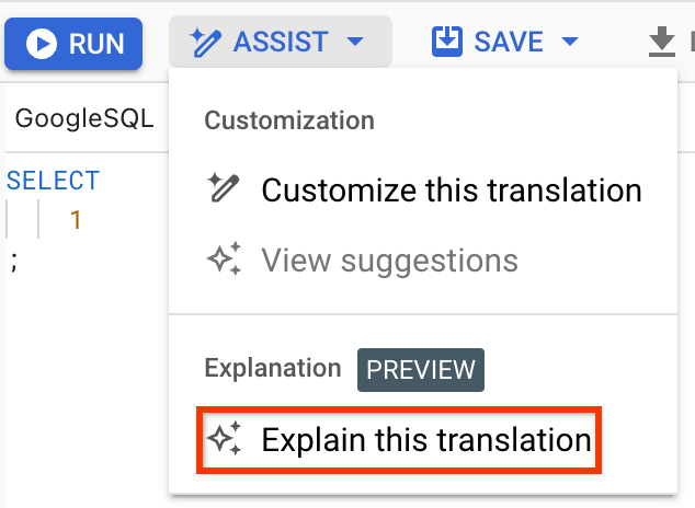 Botão "Explicar tradução".