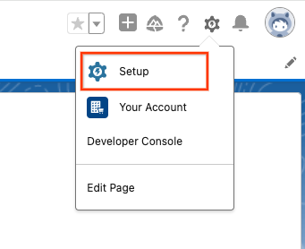 在 Salesforce 平台中開啟「設定」頁面。