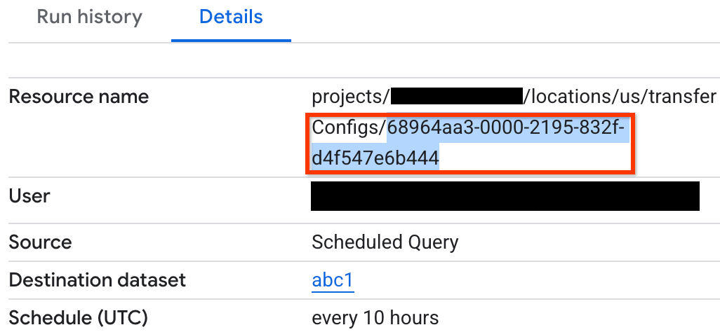 資源名稱中的 config_id。