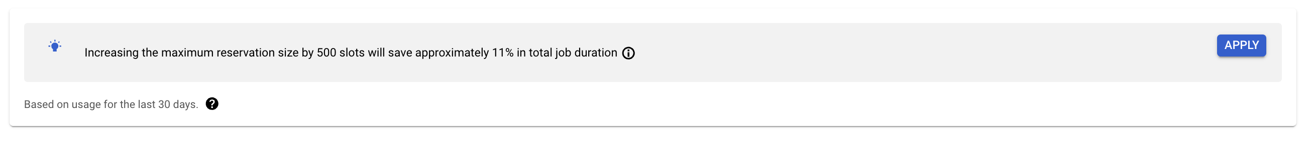 Slot recommender reservation recommendation in the
Cloud de Confiance console.