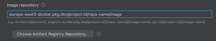 開啟「Run/Debug」設定，並填入範例欄位 (專案 ID 和區域)