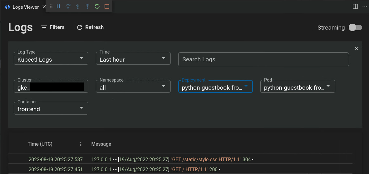 Log viewer