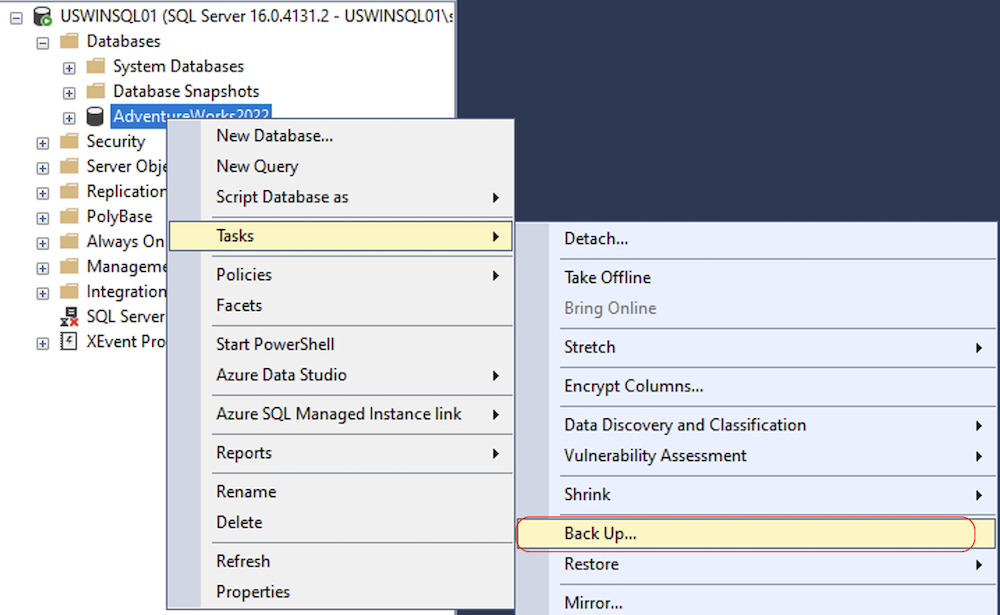 Criar cópia de segurança.
