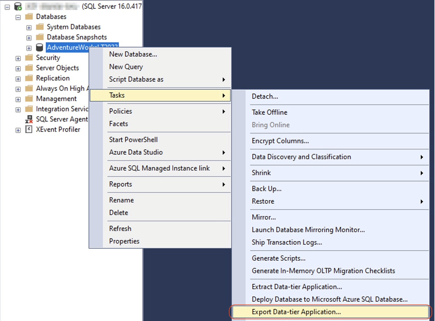 Export Data.