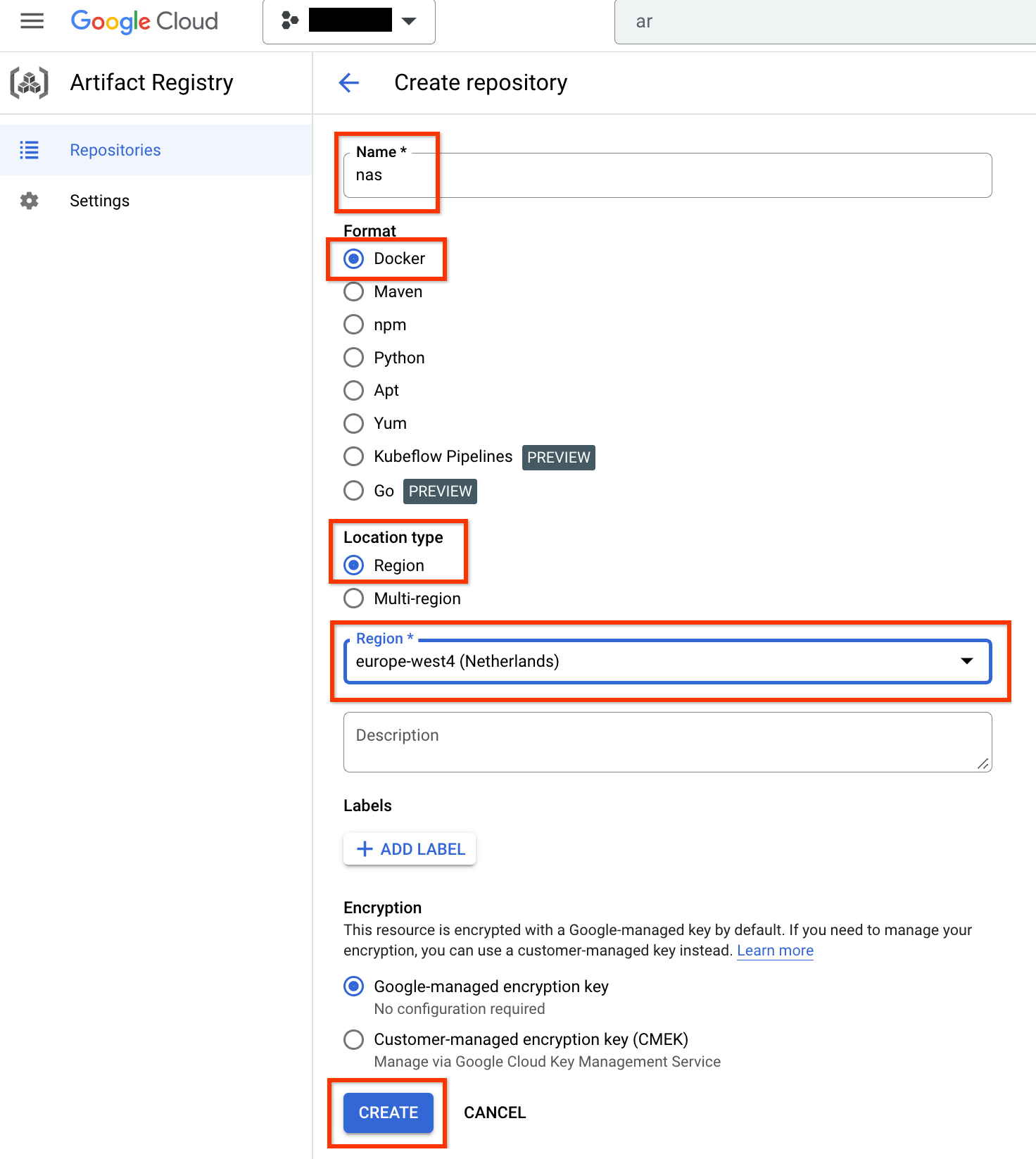 הגדרה של Artifact Registry