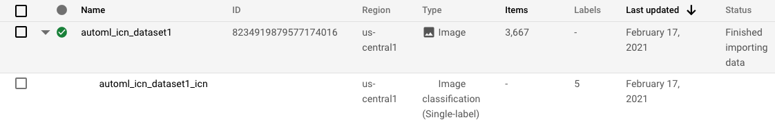 דף מערך הנתונים