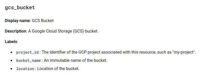 רשימה של קטגוריית Cloud Storage.