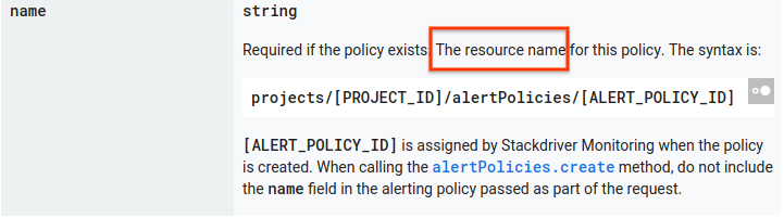 API 參考資料中的資源名稱