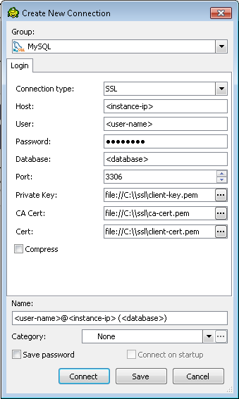 תיבת הדו-שיח 'יצירת חיבור חדש' ב-Toad for Windows.
